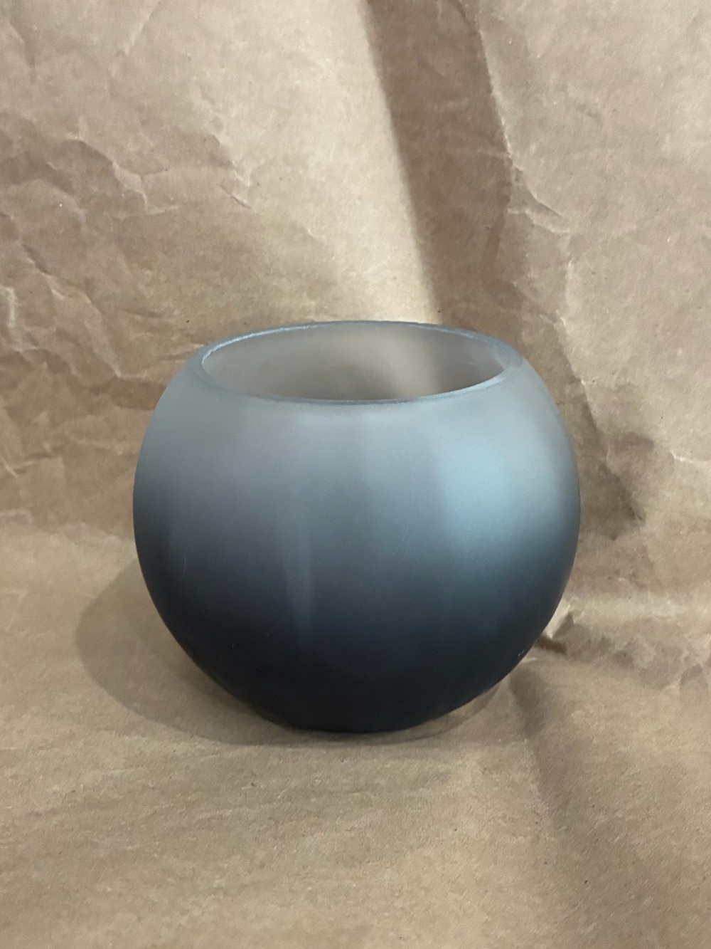 Yankee Candle Glass TeaLight Votive Candle Holder Ombré Gray Black Melon Frosted